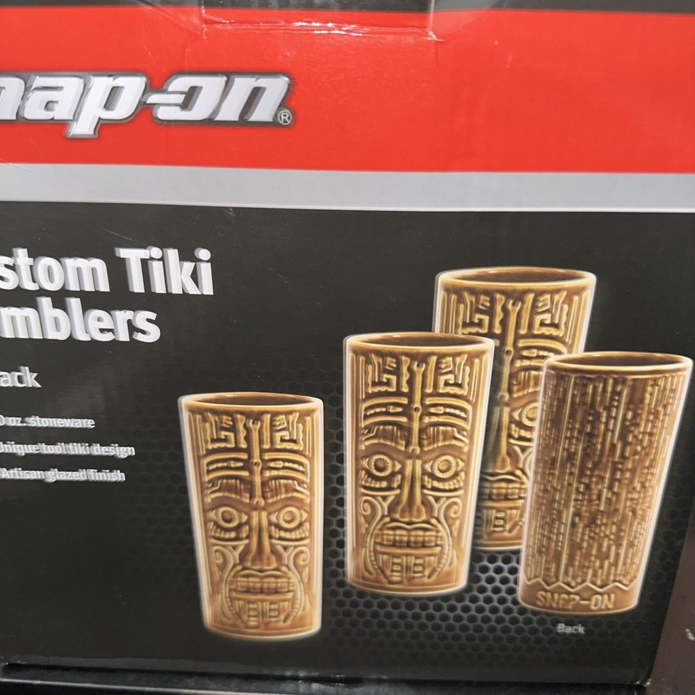 Snap-On Tools Custom Tiki Tumblers Artisan‎ Glazed Finish 4 pack